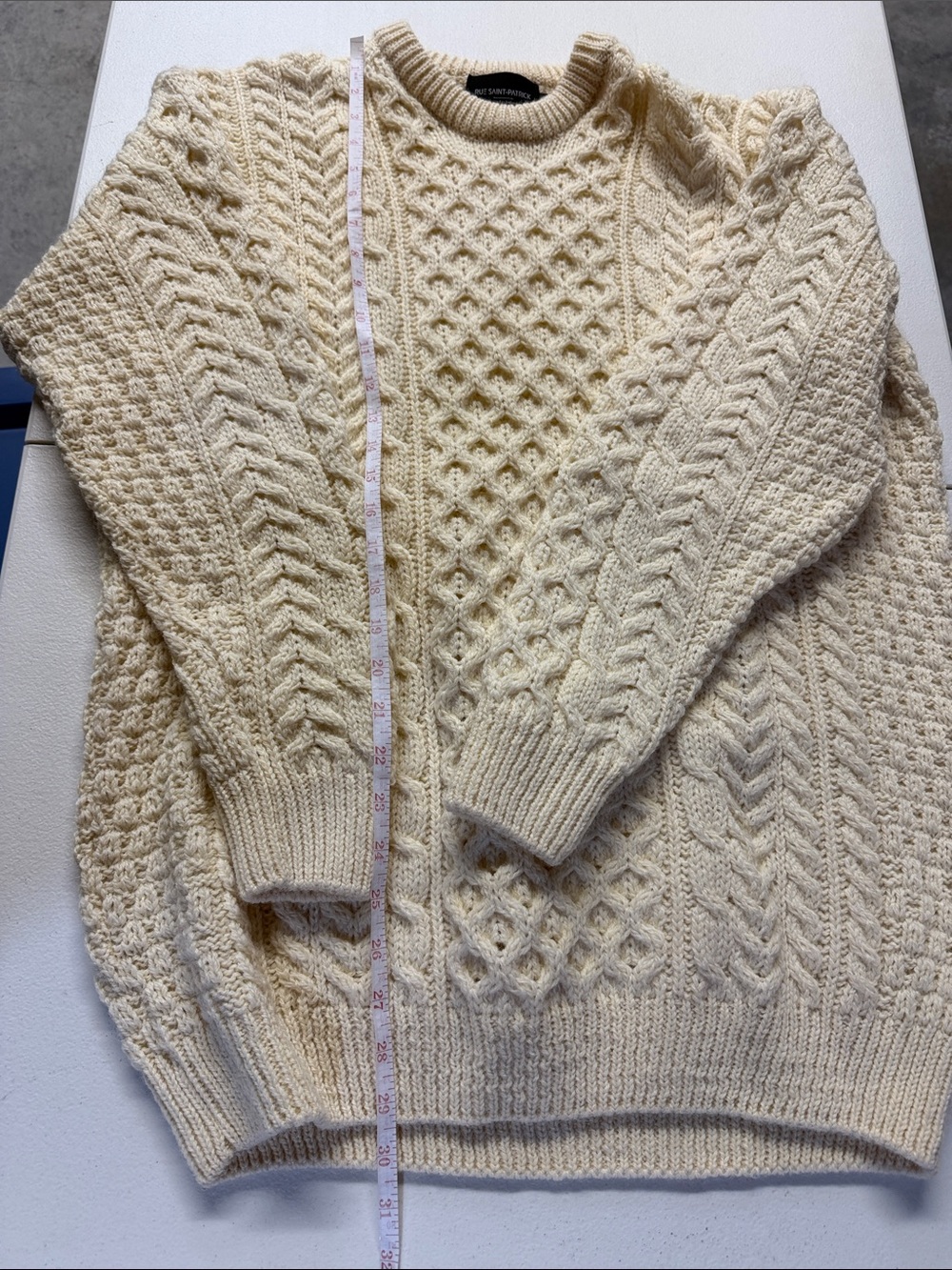 Cable Knit Crewneck Sweater - Cream